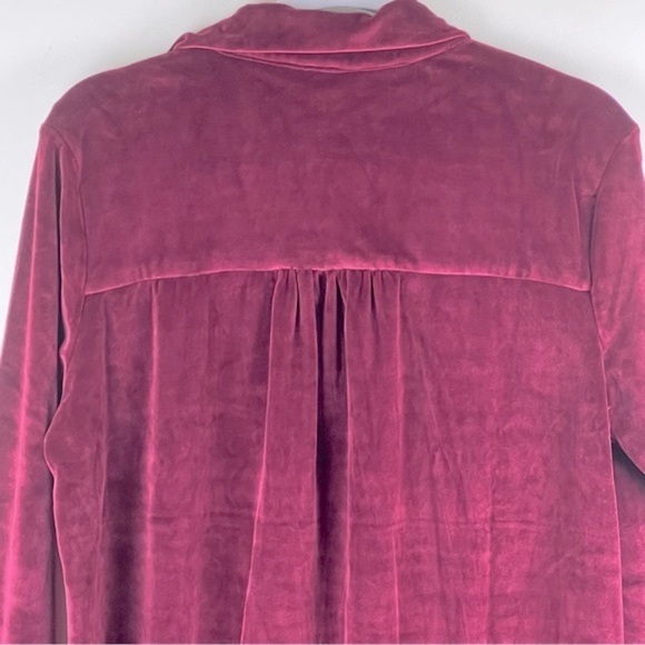 bobi | Velvet SPIN Collar Dress With Pockets Wine - Picture 6 of 10